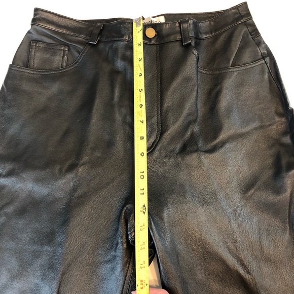 BAGATELLE Vintage Genuine Soft Leather High Waist Straight Leg Pants - Picture 9 of 14